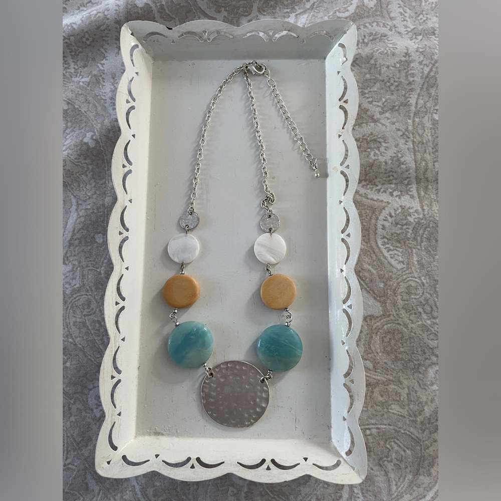Turquoise necklace 18” with silver chain